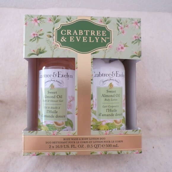 BLACK FRIDAY SALE Crabtree & Evelyn SWEET ALMOND OIL Bath & Shower Gel & Lotion - Picture 1 of 4